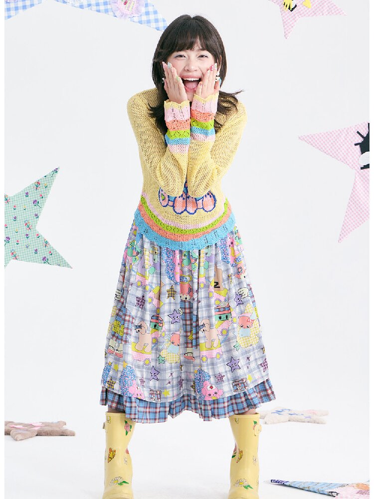 Plaid Ruffled High Waisted Skirt【s0000018369】