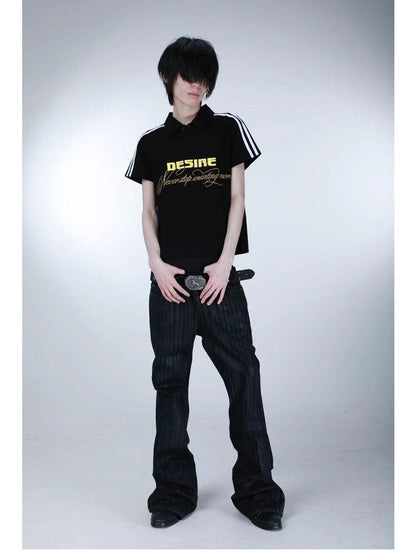 Bamboo Strip Brushed Wax Jeans【s0000016669】