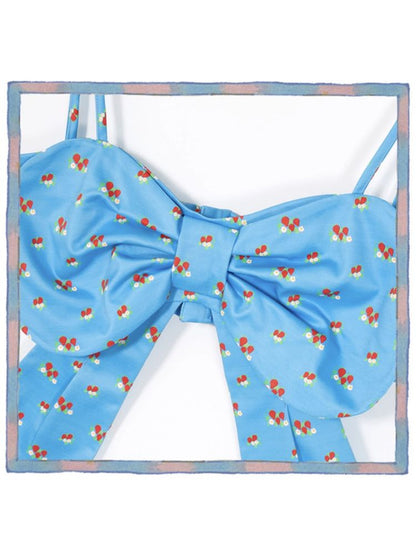 Bow Strawberry Blue Corset Camisole【s0000009777】