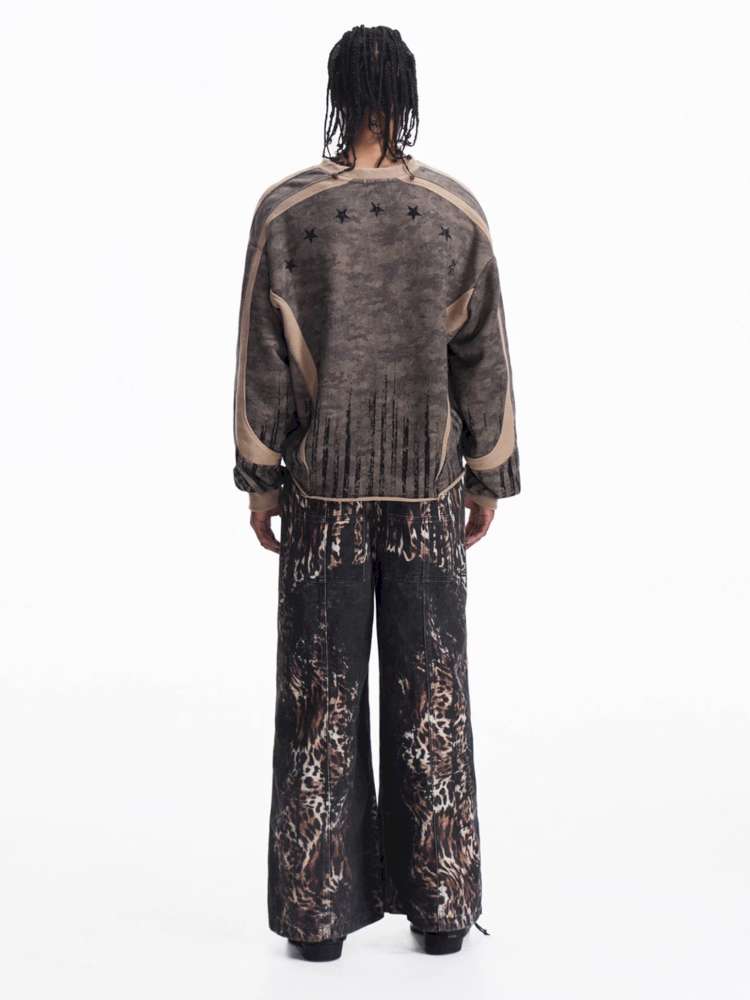 Dark Camouflage Ripped Cardigan【s0000015171】