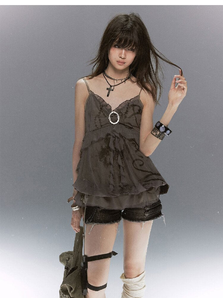 Mottled Bubbles Chain Mesh Suspender【s0000017045】