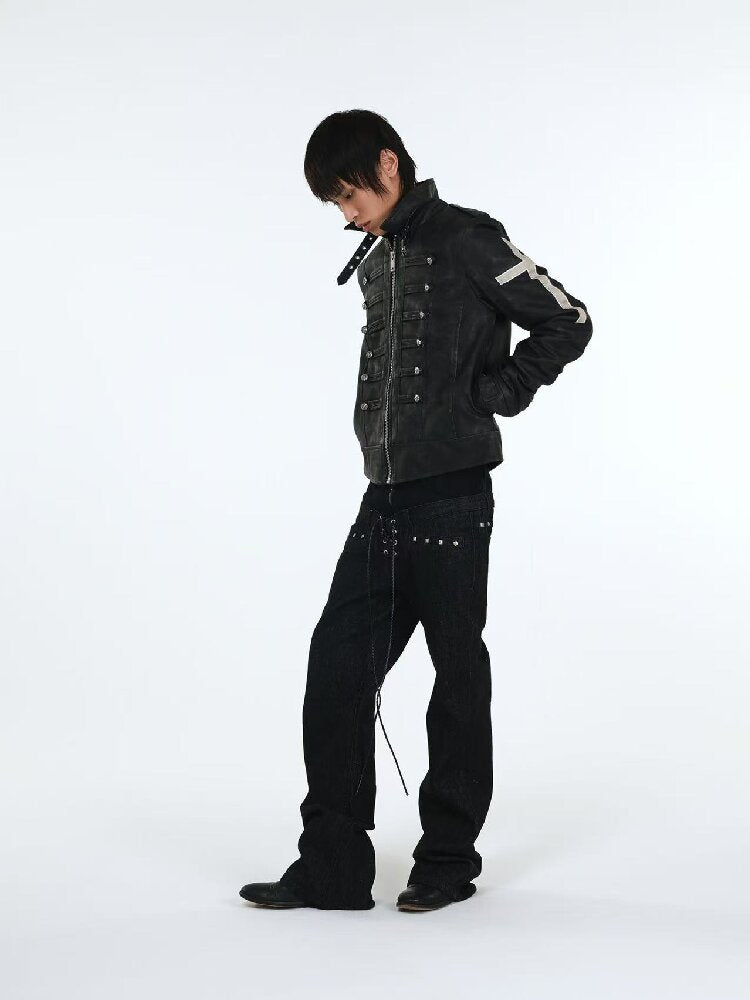 Stacked Raw Denim Zipper Jeans【s0000018188】