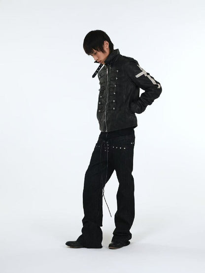 Stacked Raw Denim Zipper Jeans【s0000018188】