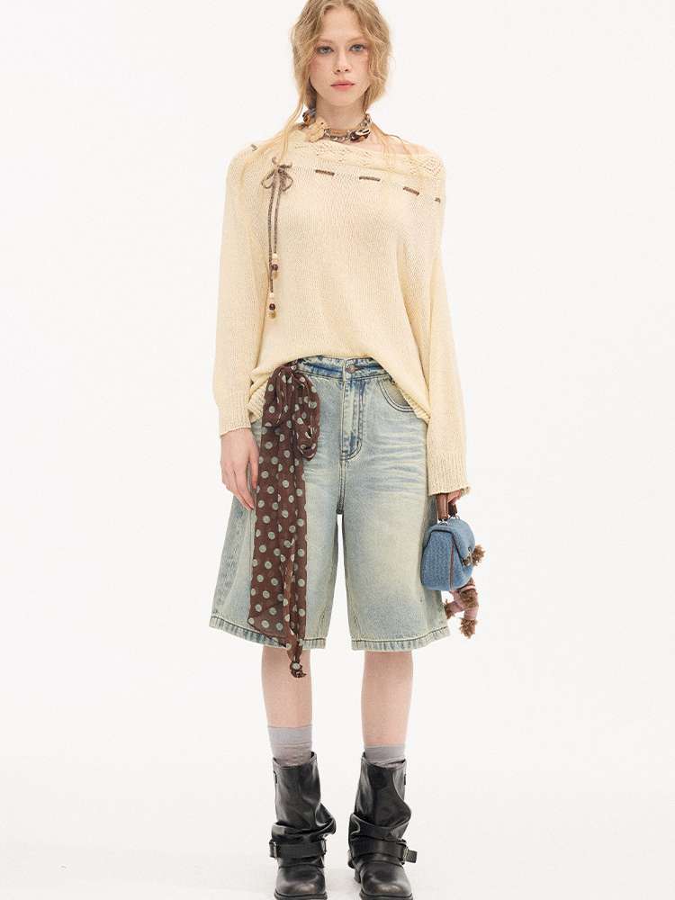 Cat Beard Denim Split Pants【s0000015419】