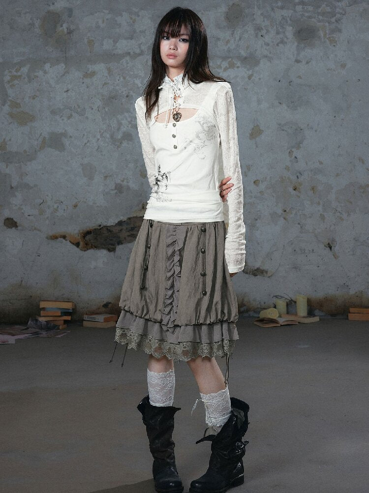 Chiffon Lace Patchwork Dress【s0000018106】
