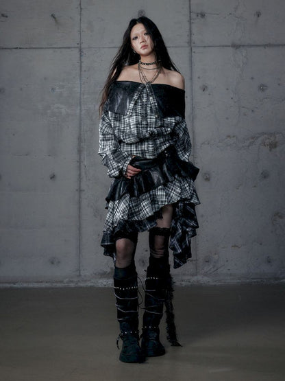 Back leather long sleeve sweater jacket【s0000013477】