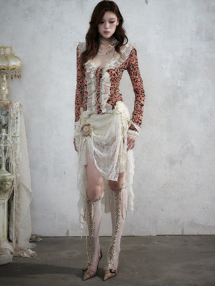 Baroque Leopard Mesh Lace Cardigan【s0000017993】
