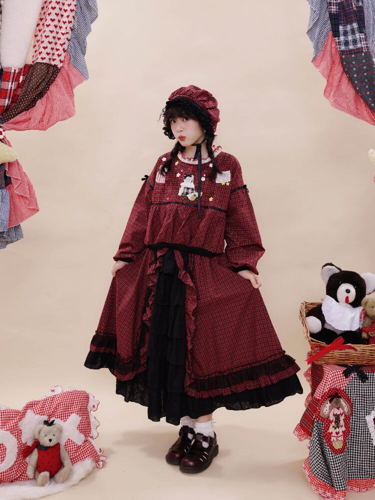 Plaid Doll Style BB Hat【s0000019290】