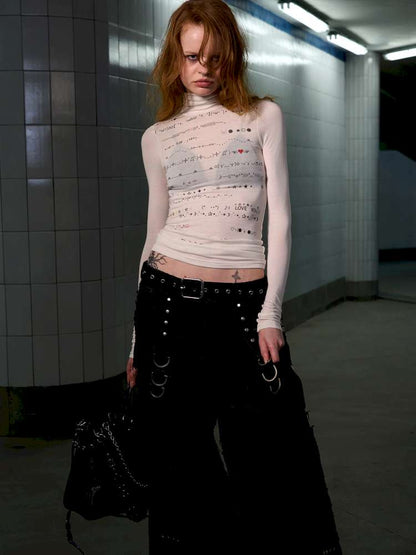 Wool Blend Emoji Stripe Turtleneck【s0000014648】