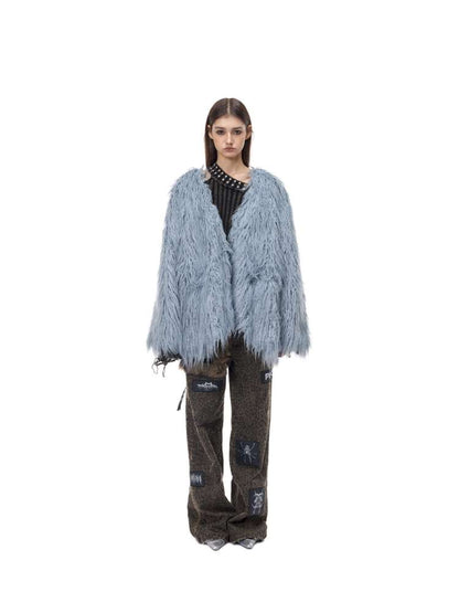 Pink Blue Sheep Fur Gal Jacket【s0000015133】
