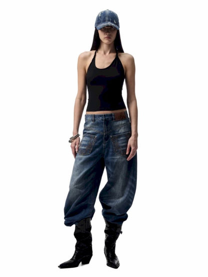 Slant U Neck Button Knot Solid Color Camisole【s0000012394】