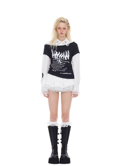 Punk Ballet Lolita White Lace Shirt【s0000012985】