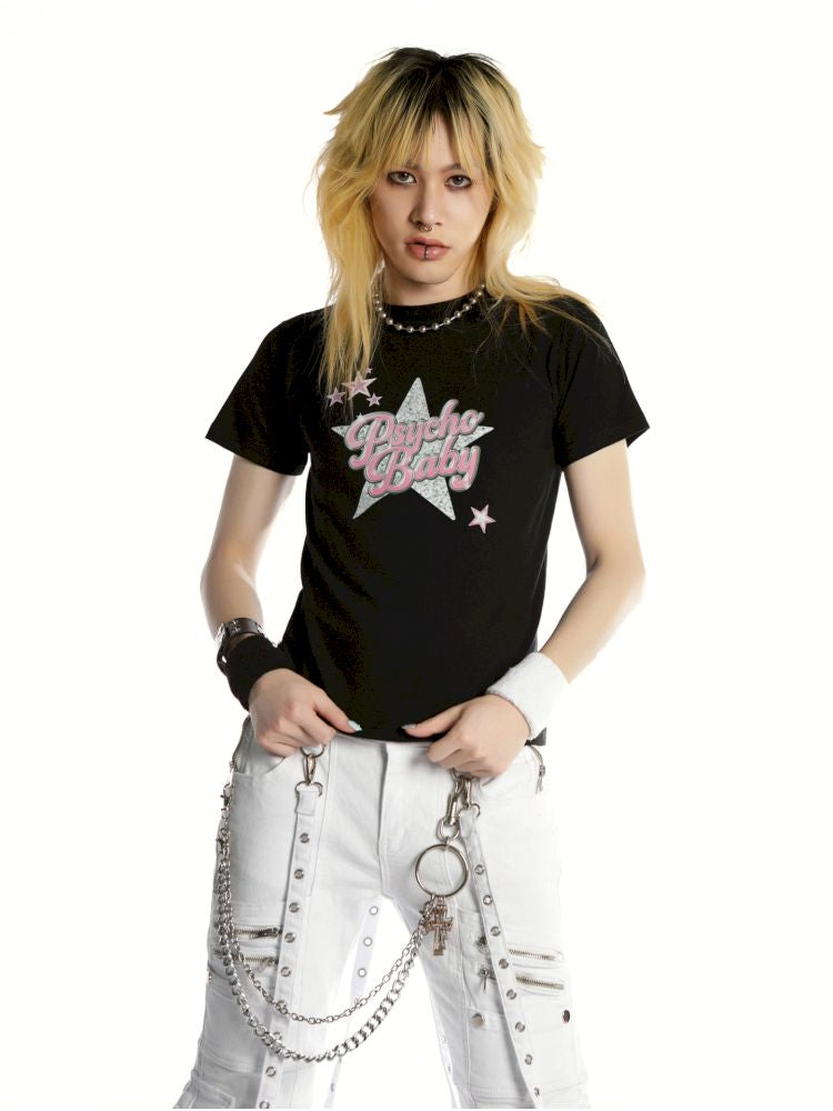 Street Positive Shoulder Slim Fit T-Shirt【s0000012457】