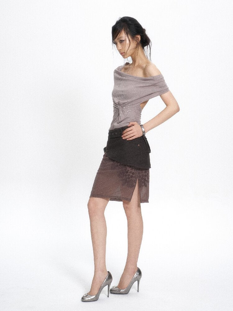 Color Block Patchwork Midi Skirt【s0000017656】