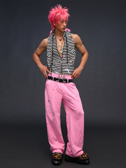 Hardware Decoration Bow Striped Vest【s0000017026】