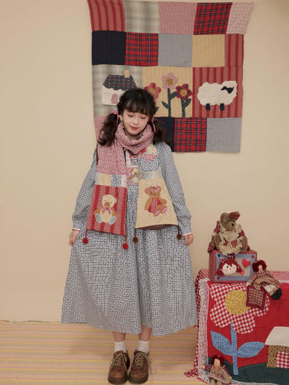 Plaid Printed Doll Neck Dress【s0000010350】