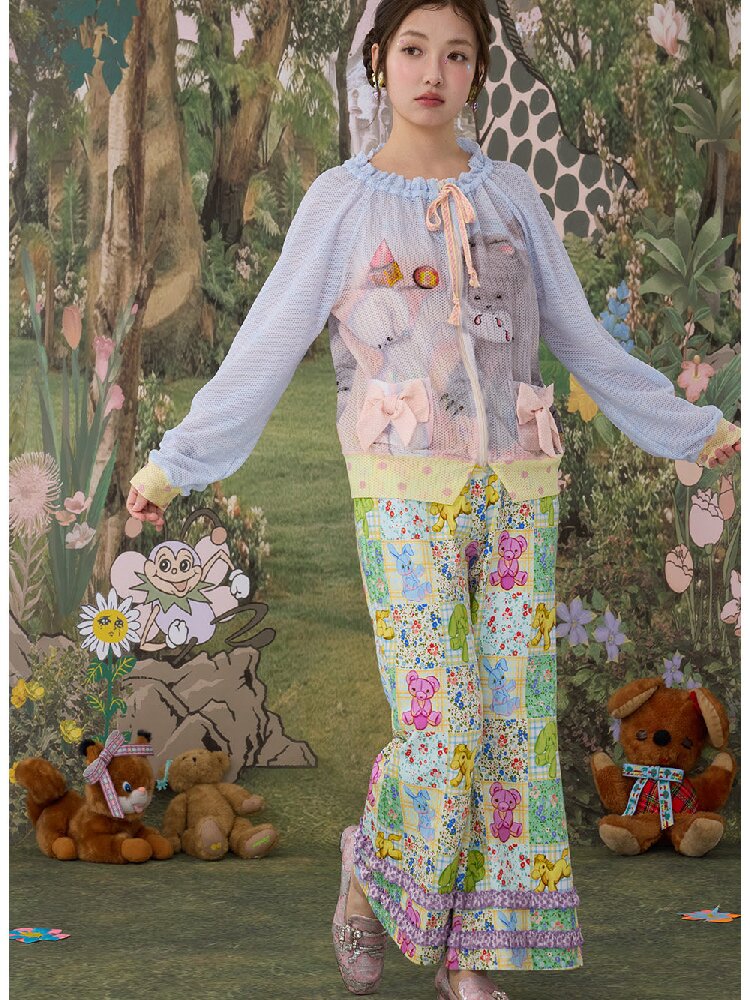 Illustration Mesh Cardigan Jacket【s0000017124】