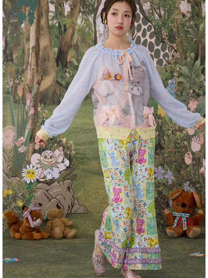 Illustration Mesh Cardigan Jacket【s0000017124】