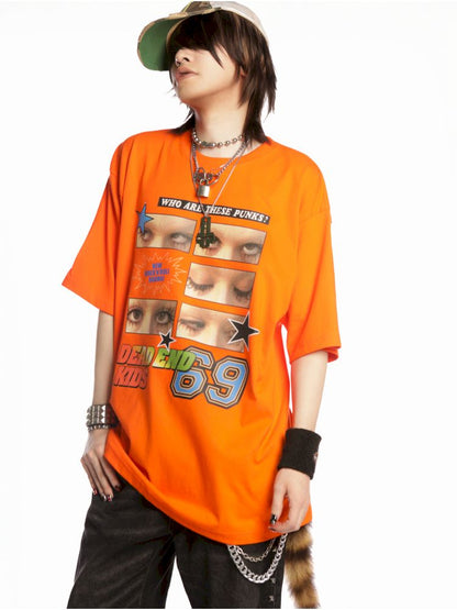 Hip Hop Trend Couple Loose Multicolor T-Shirt【s0000013603】