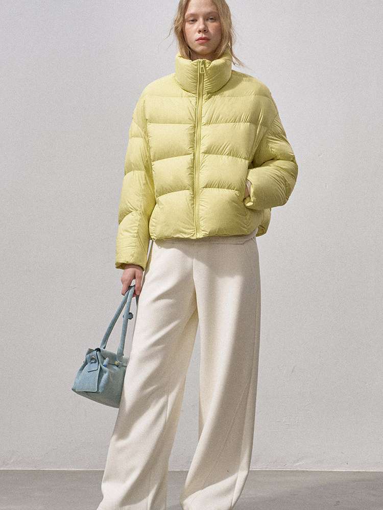 White Duck Down Ribbed Down Jacket【s0000015211】