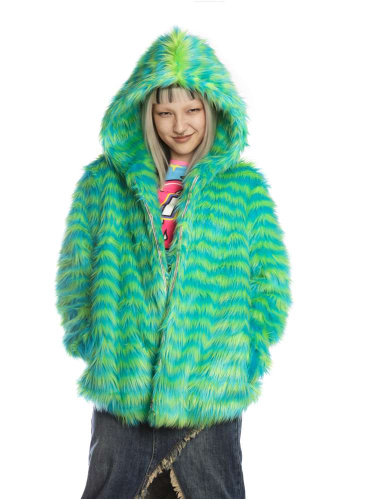 Y2K American Street Trendy White Fur Hooded Jacket【s0000014910】