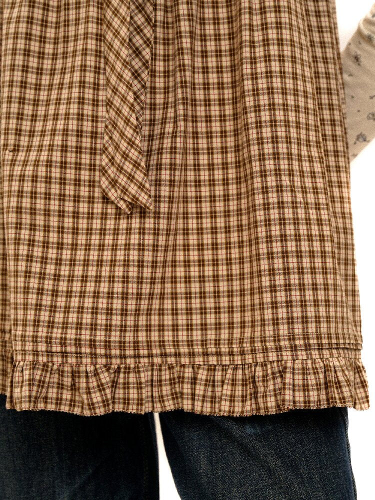 Wristhook Plaid Bow Slip Dress【s0000017937】