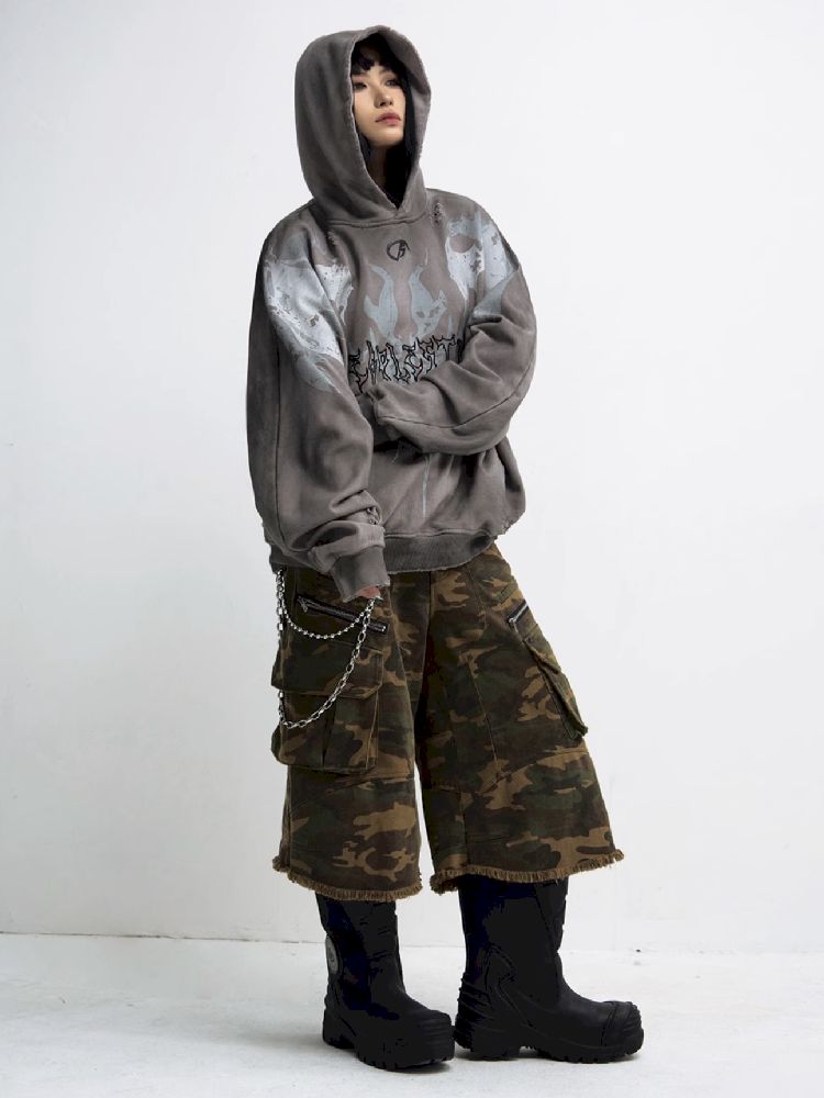 Embroidered Hooded Sweatshirt【s0000011349】