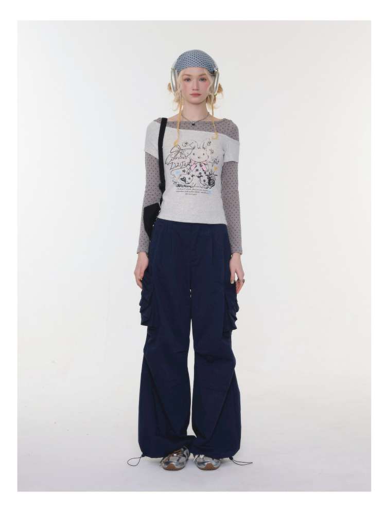 Dark Blue Functional Cargo Pants【s0000015424】