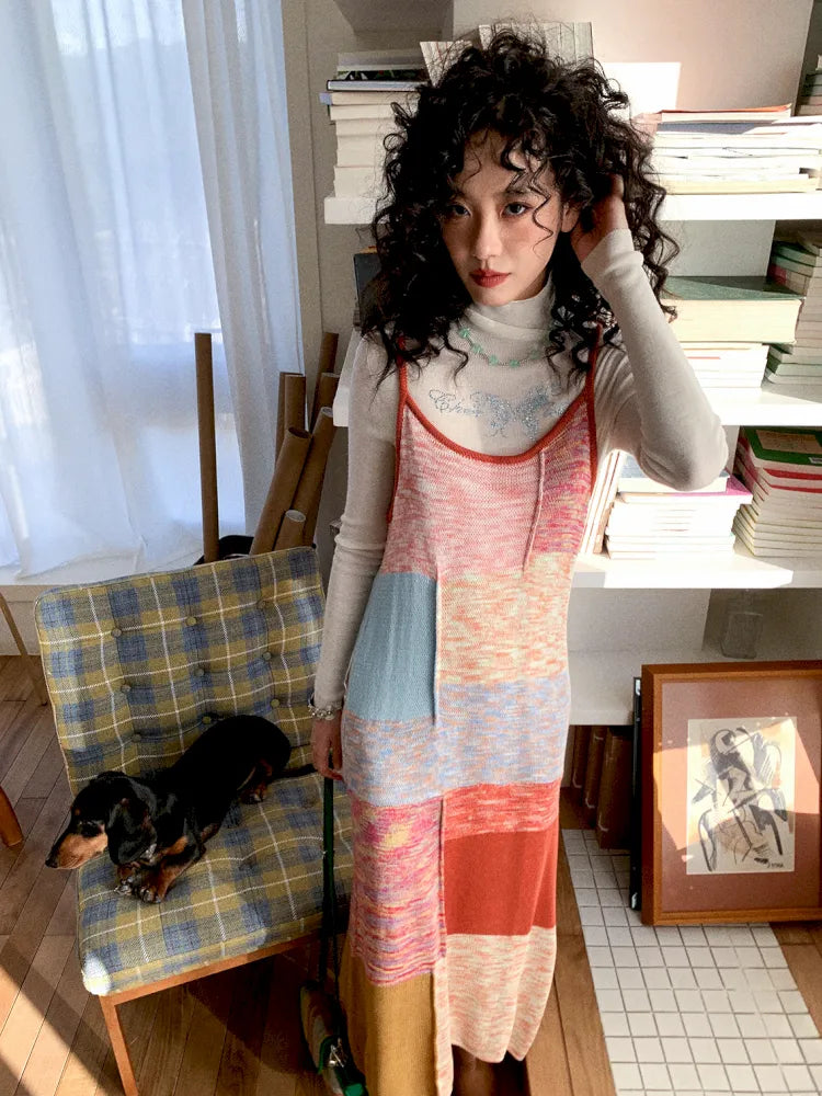 Knit Stretch Spaghetti Strap Dress【s0000013985】