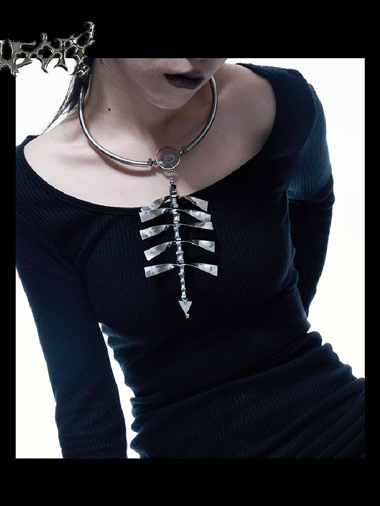 Spine Sweater Chain Punk Necklace【s0000018833】