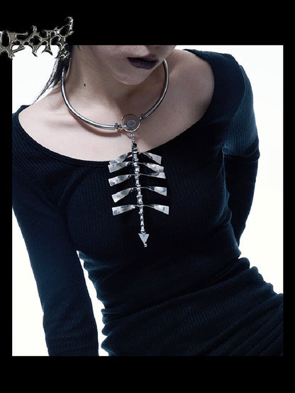 Spine Sweater Chain Punk Necklace【s0000018833】