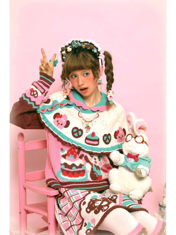 Cable-Knit Cape Sweater【s0000014520】