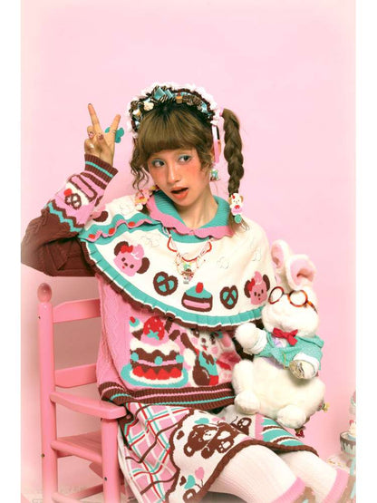 Cable-Knit Cape Sweater【s0000014520】