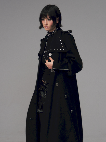 Dark A-Line Temperament Wool Coat【s0000014707】