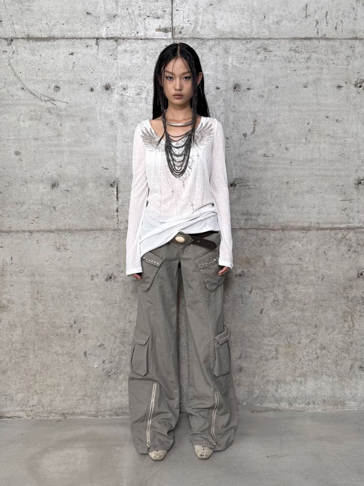 Wide Leg Narrow Crotch Work Pants【s0000012705】