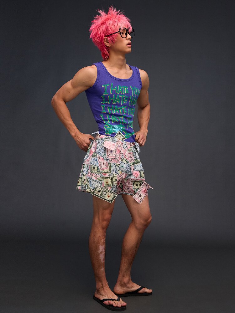 Printed Aro Pants Money Print T【s0000017032】