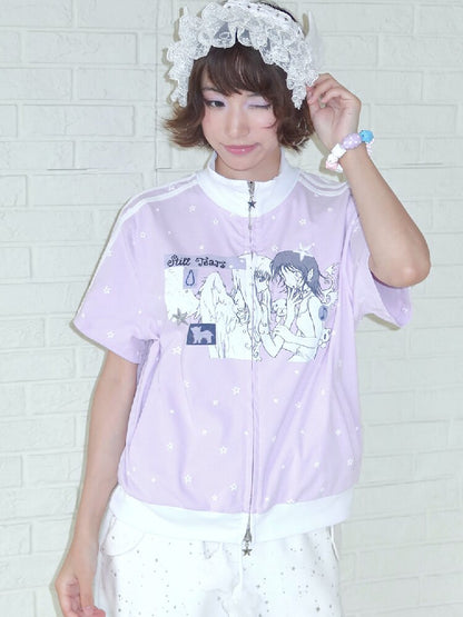 Angel Illustration Purple Cardigan【s0000016543】