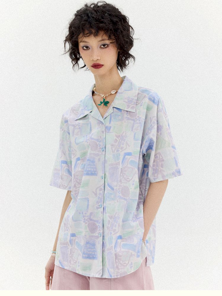 Full-print short-sleeved shirt【s0000012950】