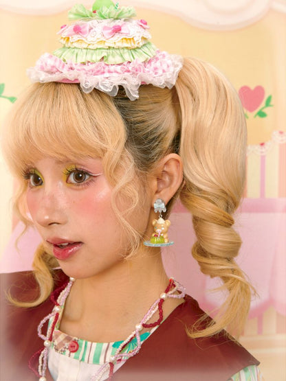 Pudding Bear Resin Colorful Earrings【s0000013353】