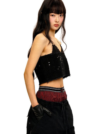 College Bandeau Suspender Pants【s0000016438】