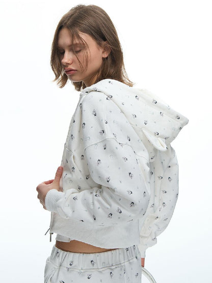 Full Print Hooded Short Jacket【s0000015862】