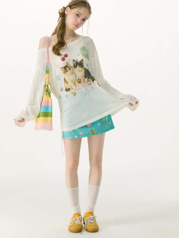 Summer Childlike Print Short Skirt【s0000017157】