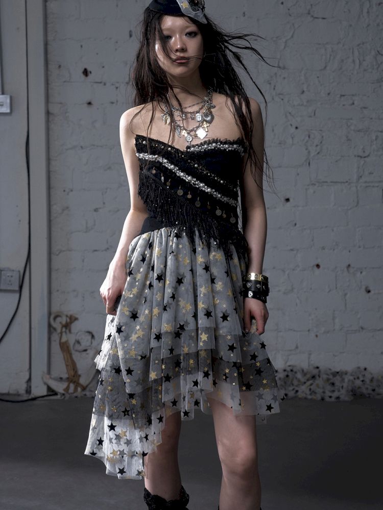 Irregular short strapless vest【s0000012783】