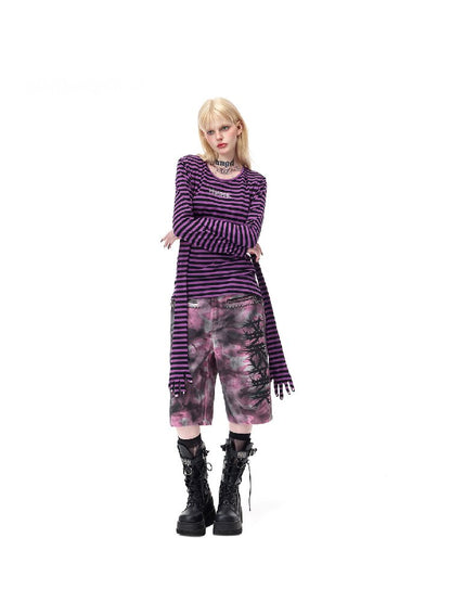 Studded Striped Sun Protection Top【s0000017720】