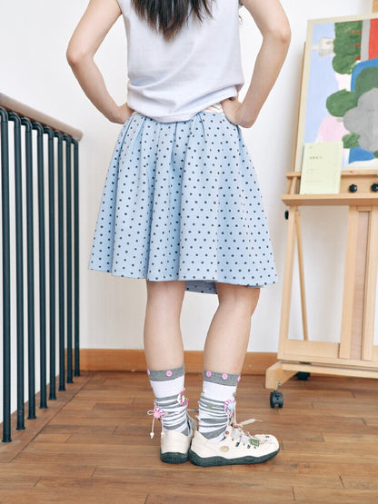 Minimalist Pleated Colorblock Skirt【s0000018718】