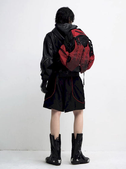 PU Leather Black Hooded Sweatshirt【s0000011348】