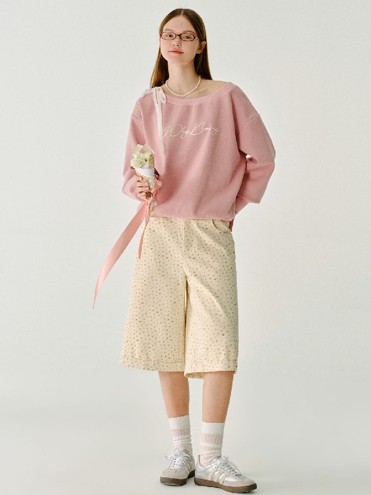 Cotton wide-legged five-minute pants【s0000011983】
