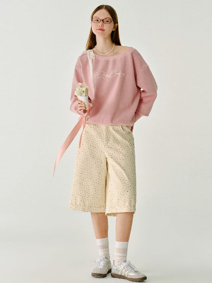 Cotton wide-legged five-minute pants【s0000011983】