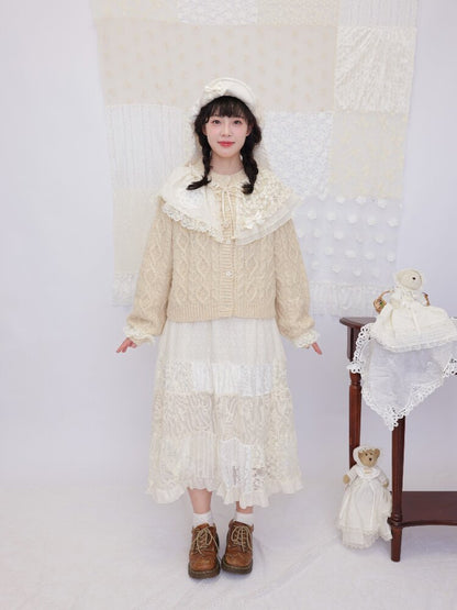 Handmade Lace Twist Knit Sweater【s0000016502】