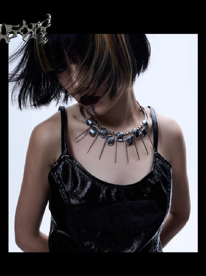 Heavy Craft Punk Style Choker Necklace【s0000018812】